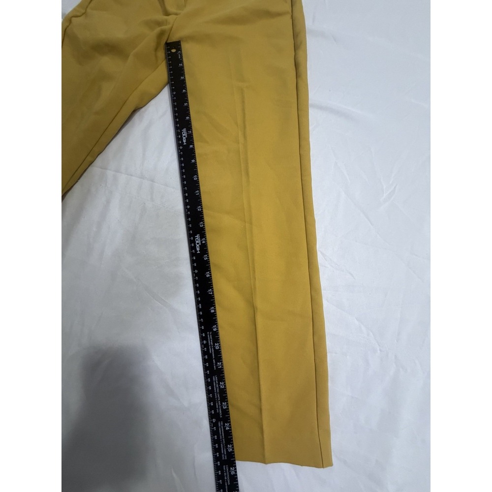 Express Columnist Ankle Pants 00P Petite Yellow Mid Rise Stretch Slim - Picture 6 of 8
